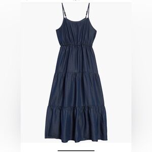Love, Fire Kids Sleeveless Chambray Tiered Dress girls size 10-12